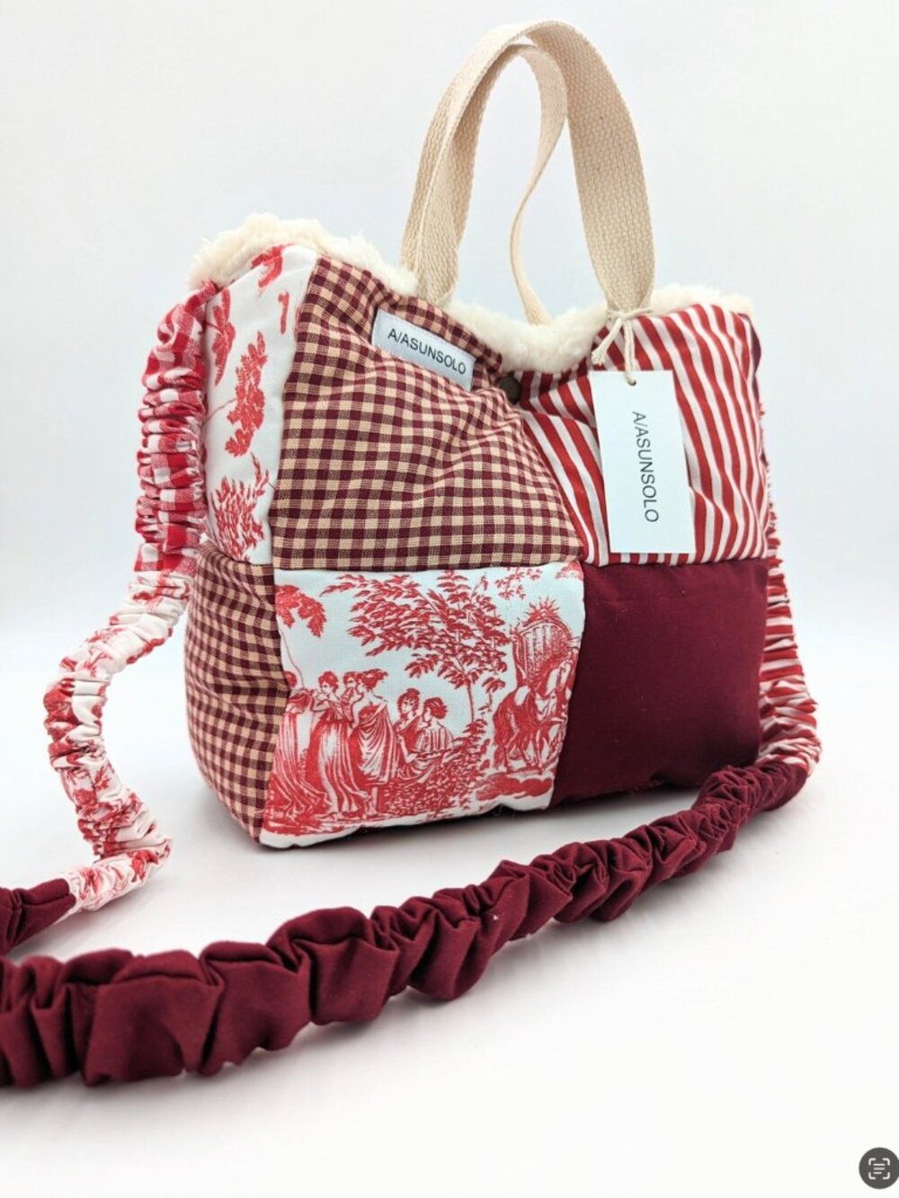A/Asunsolo Patchwork Gingham Puffer Tote